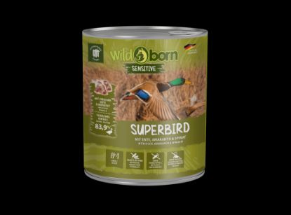 6 x 800g, WILDBORN Superbird Hundefutter mit Ente, Amaranth & Spinat ()