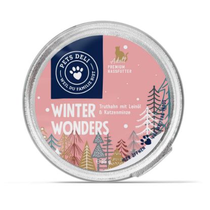 "Limited" Winter Wonders Nassfutter Pure Meat Truthahn mit Leinöl für Katzen - 85g / Einzeldose (Pets Deli)