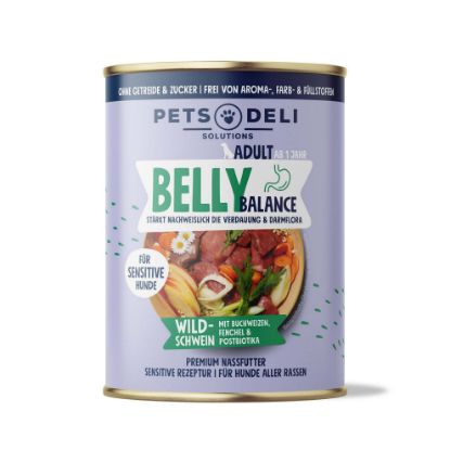 "Belly Balance" Wildschwein – stärkt wissenschaftlich bewiesen die Verdauung - 400g / Einzeldose (Pets Deli)