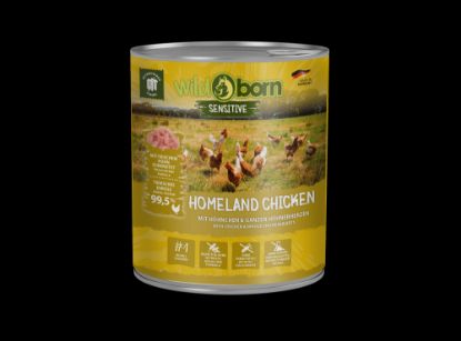 6 x 800g, WILDBORN Homeland Chicken Hundefutter mit Huhn & Hühnerherzen (Wildborn)