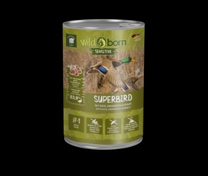 6 x 400g, WILDBORN Superbird Hundefutter mit Ente, Amaranth & Spinat (Wildborn)