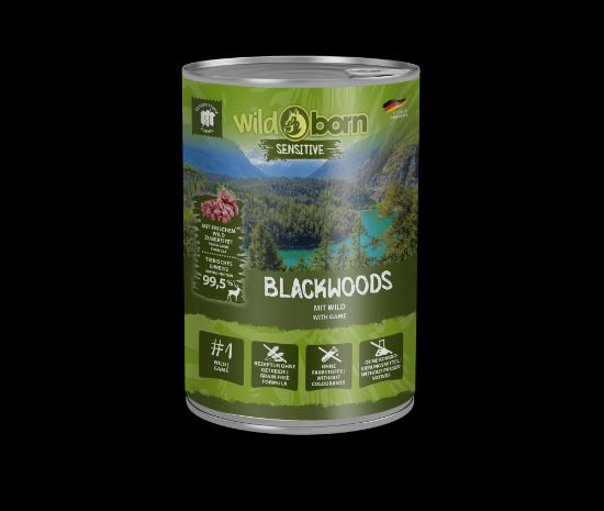 6 x 400g, WILDBORN Blackwoods Hundefutter mit Wild (Wildborn)