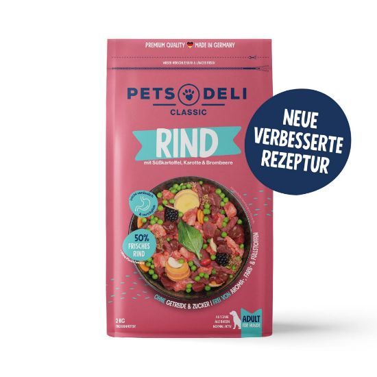 Trockenfutter Rind für Hunde - 2x2kg ✓ getreidefrei & zuckerfrei ✓ Adult von Pets Deli (Pets Deli)