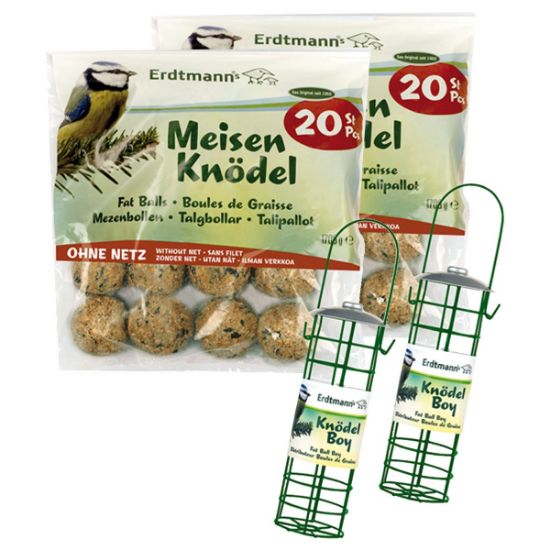 Erdtmann's 40 Meisenknödel ohne Netz + 2 Knödelboy Futterspender (Erdtmann's)