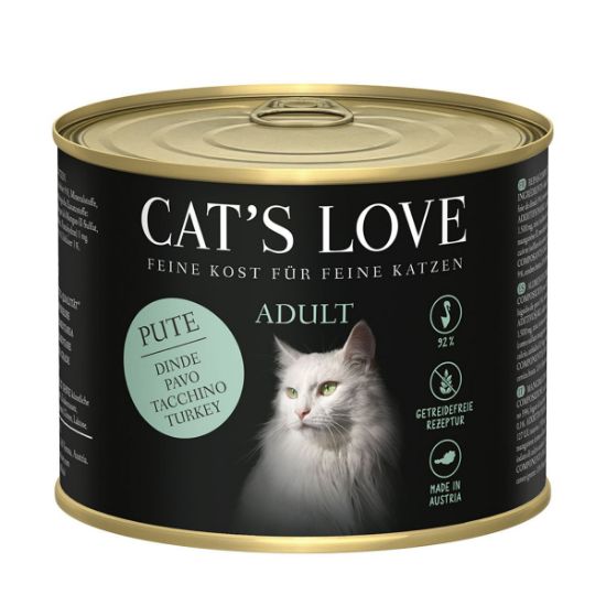 Cat's Love Nassfutter Pute Pur mit Lachsöl und Katzengamander 200g (Cat's Love)