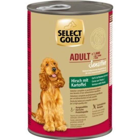 SELECT GOLD Nassfutter Hund Sensitive Adult Hirsch mit Kartoffeln 6x400 g (SELECT GOLD)