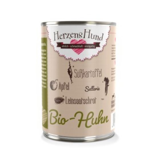 HerzensHund Adult 12x400g Bio Huhn (HerzensHund)