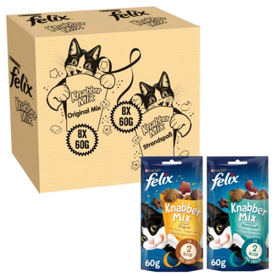 FELIX KnabberMix Original & Strandspaß Katzensnack 2x8x60g (Felix)