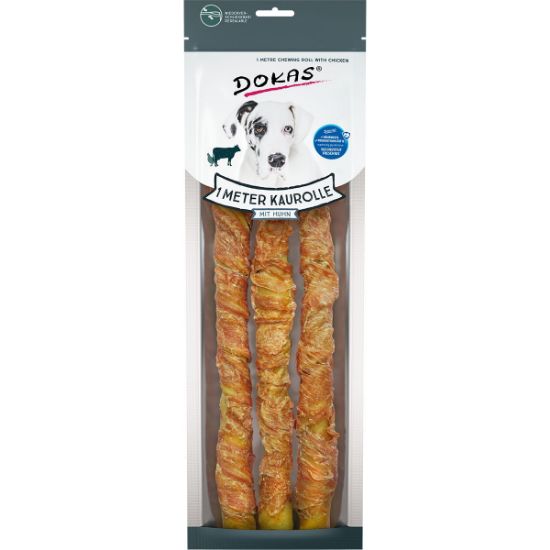 Dokas 1 Meter Kaurolle mit Huhn (Rinderhaut) 315g (Dokas)