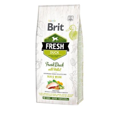 Brit Fresh Dog - Active dogs - Duck - Run & Work 12kg (Brit Fresh)
