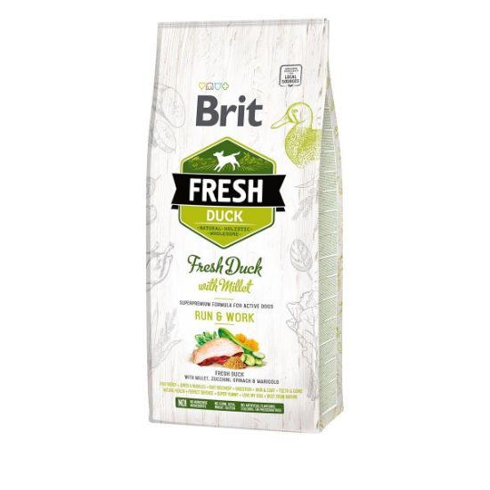 Brit Fresh Dog - Active dogs - Duck - Run & Work 12kg (Brit Fresh)