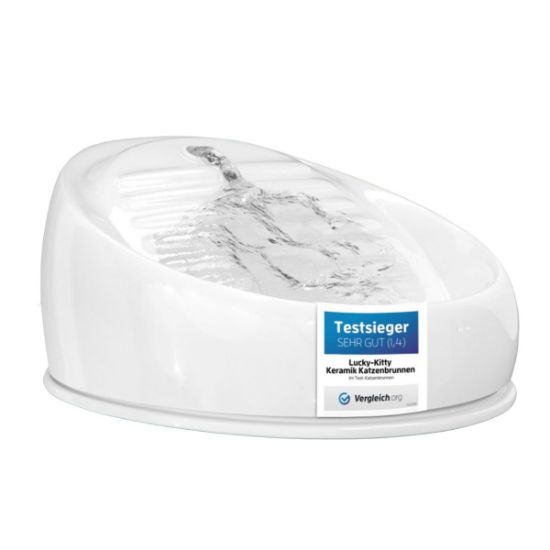 Lucky-Kitty Katzenbrunnen aus Keramik weiß (Lucky Kitty)