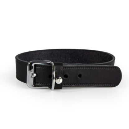 Das Lederband Halsband Weinheim schwarz 62 cm, 4 cm (Das Lederband)