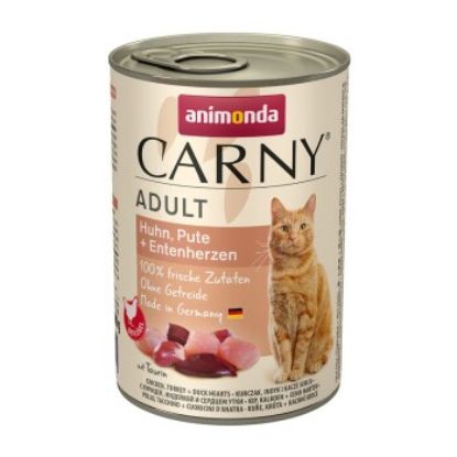 animonda Carny Nassfutter Katze Adult 6x400 g Huhn, Pute und Entenherzen (Animonda)