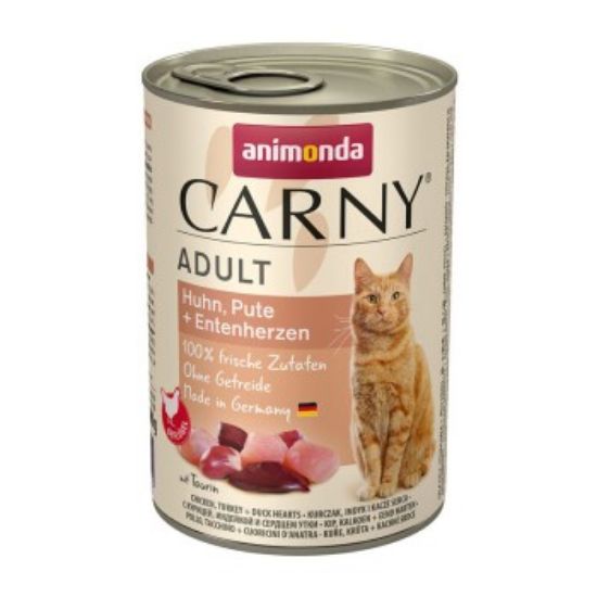 animonda Carny Nassfutter Katze Adult 6x400 g Huhn, Pute und Entenherzen (Animonda)