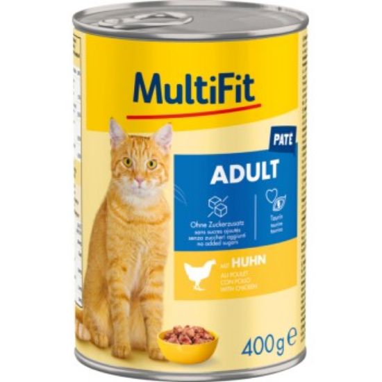 MultiFit Nassfutter Katze Adult, Paté, Huhn 6x400 g (MultiFit)