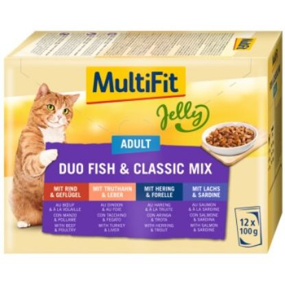 MultiFit Adult Jelly Duo Fish & Classic Mix Multipack 12x100 g (MultiFit)