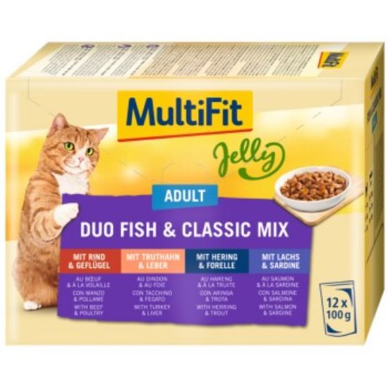MultiFit Adult Jelly Duo Fish & Classic Mix Multipack 12x100 g (MultiFit)