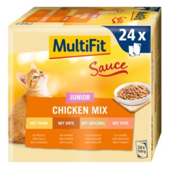 MultiFit Junior Sauce Chicken Mix Multipack 24x100 g (MultiFit)