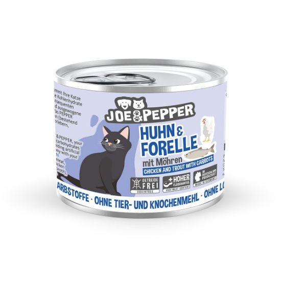 Joe & Pepper Cat Huhn & Forelle mit Möhren 6x200g (Joe & Pepper)