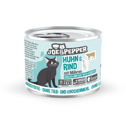 Joe & Pepper Cat Huhn & Rind mit Möhren 6x200g (Joe & Pepper)