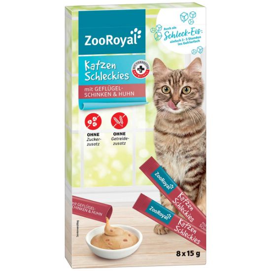 ZooRoyal Katzenschleckies mit Huhn und Schinken 8x15g (ZooRoyal)
