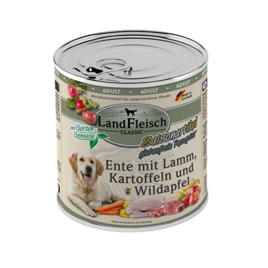 LandFleisch Dog Classic Ente mit Lamm & Wildapfel 6x800g (Landfleisch Pur)