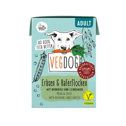 VEGDOG Adult Erbsen & Haferflocken im Tetra Pak 10x200g (VEGDOG)
