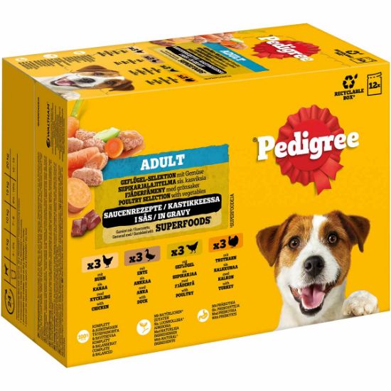 Pedigree Adult Geflügel-Selektion in Sauce 24x100 g (Pedigree)