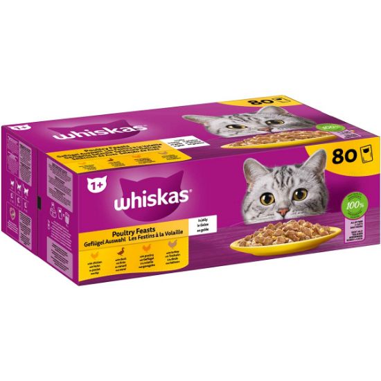 WHISKAS Geflügel Auswahl in Gelee Adult 80x85g (Whiskas)