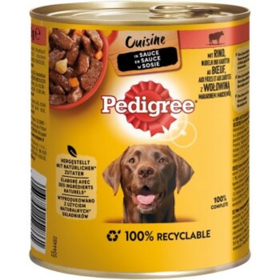 Pedigree Nassfutter Hund Adult, Cuisine, in Sauce 12x800 g Rind (Pedigree)