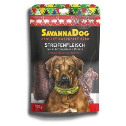 SavannaDog Streifenfleisch vom südafrikanischen Strauß 100g (SavannaDog)