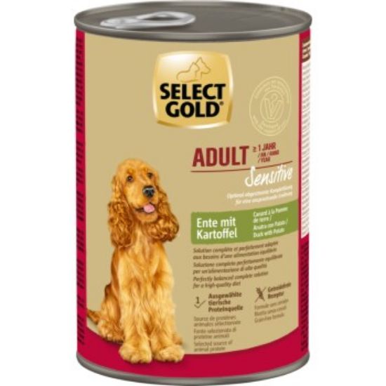 SELECT GOLD Nassfutter Hund Sensitive Adult Ente mit Kartoffel 24x400 g (SELECT GOLD)
