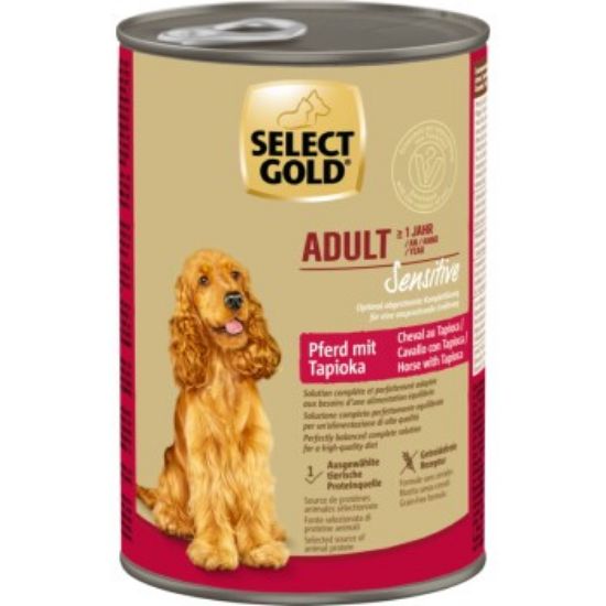 SELECT GOLD Nassfutter Hund Sensitive Adult Pferd mit Tapioka 24x400 g (SELECT GOLD)