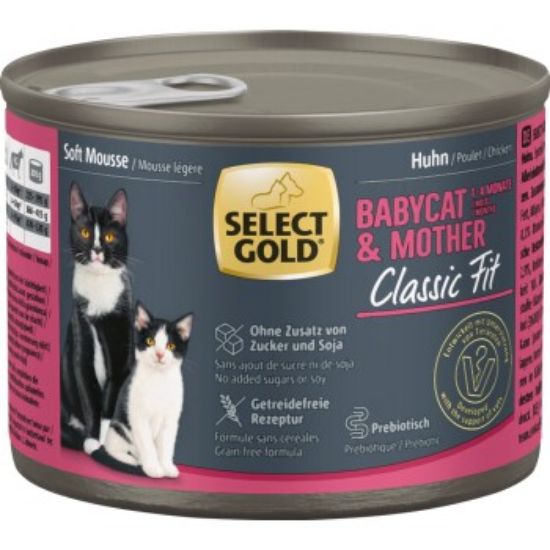 SELECT GOLD Babycat & Mother Soft Mousse Huhn 12x200 g (SELECT GOLD)