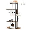 FEANDREA  Kratzbaum modern Katzenturm braun (FEANDREA)