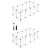 SONGMICS 2er set L-XL Freigehege mit Bodenplatten weiß 1,25 m, 63 cm, 42 cm (SONGMICS)