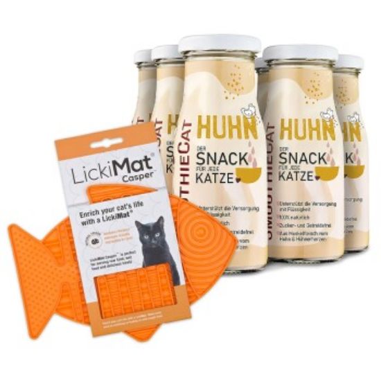 SmoothieCat Huhn 6x 150 ml + Lickimat Orange (SmoothieCat)