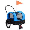 VidaXL Hunde 2-in-1 Fahrradanhänger & Jogger blau (VIDAXL)