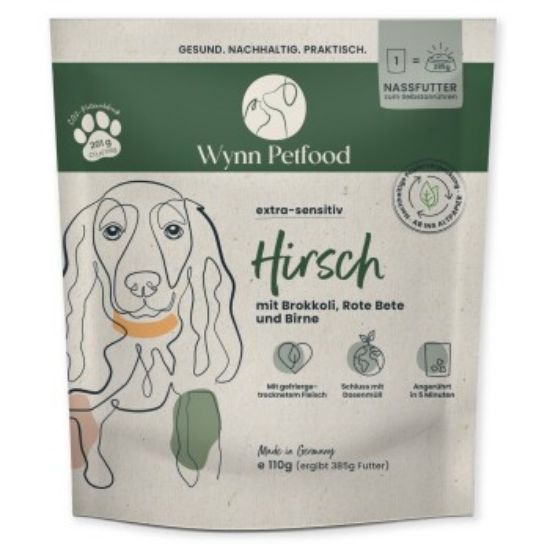 Wynn Petfood Reisetüten Nassfutter Hirsch mit Süßkartoffel (Wynn Petfood)