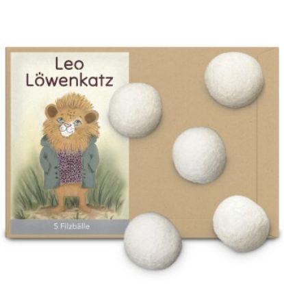 LEO LÖWENKATZ 5 Filzbälle, Spielbälle für Katzen aus reinem Wollfilz (LEO LÖWENKATZ)