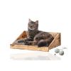 Rohrschneider ® Katzen Kletterstufe mit Kissen, Kletterwand-Element mit Gratis-Spielballset (Rohrschneider)