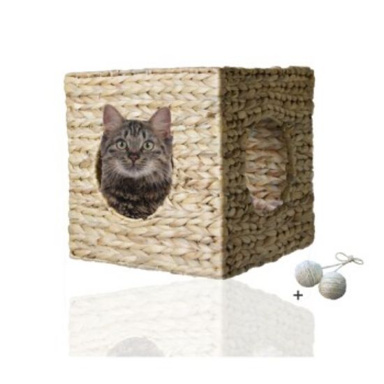 Rohrschneider ® eckige Katzenhöhle für Wandmontage, Kletterwandelement mit Gratis-Spielballset (Rohrschneider)