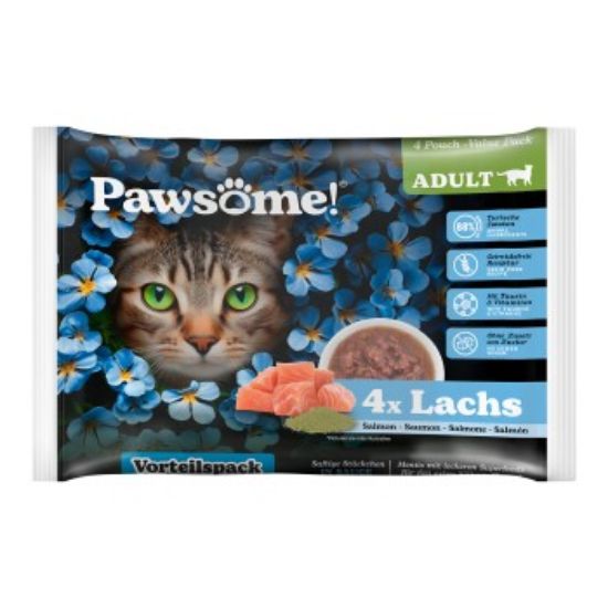 Pawsome Adult Flowpack Lachs 4x85 g (Pawsome)