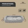 Rohrschneider ® Flauschiges Tierbett inkl. Gratis-Beigabe, Körbchen in Flechtoptik L (Rohrschneider)