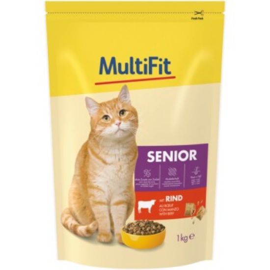 MultiFit Trockenfutter Katze, Senior, Rind 1 kg (MultiFit)