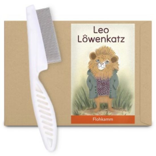 LEO LÖWENKATZ Flohkamm für die Fellpflege von Katzen. Leichte Entfernung der Katzenhaare aus dem Kamm. Kamm für Katzen (LEO LÖWENKATZ)