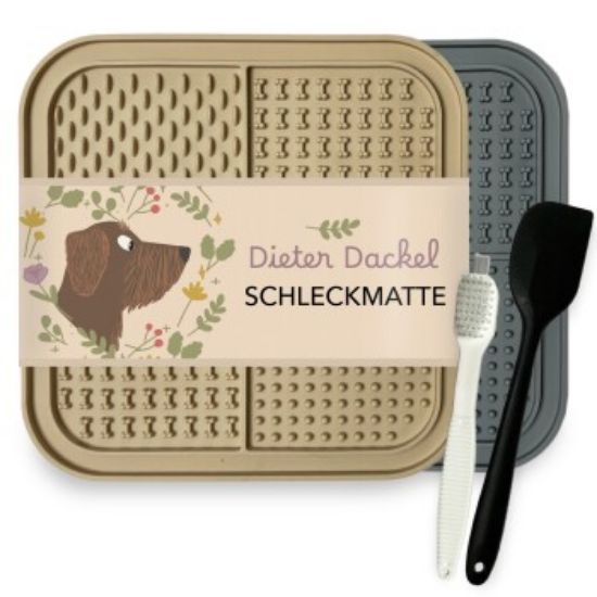 Dieter Dackel Schleckmatte 2er Set mit Spatel und Bürste (Dieter Dackel)