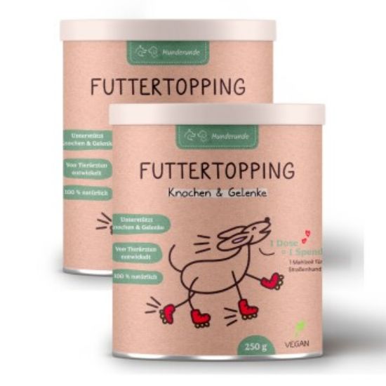 Hunderunde Futtertopping - Knochen & Gelenke - Beweglichkeit, Gelenkgesundheit, starke Knochen, natürliche Zutaten 500 g (Hunderunde)