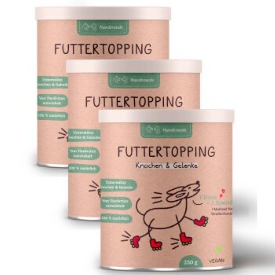 Hunderunde Futtertopping - Knochen & Gelenke - Beweglichkeit, Gelenkgesundheit, starke Knochen, natürliche Zutaten 750 g (Hunderunde)
